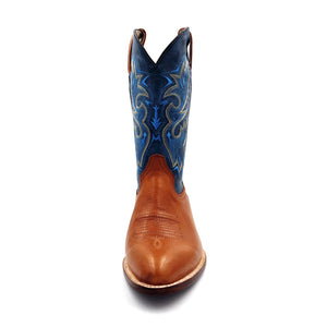 1050 BOTA VAQUERA BULLHIDE MIEL/CLARO AZUL