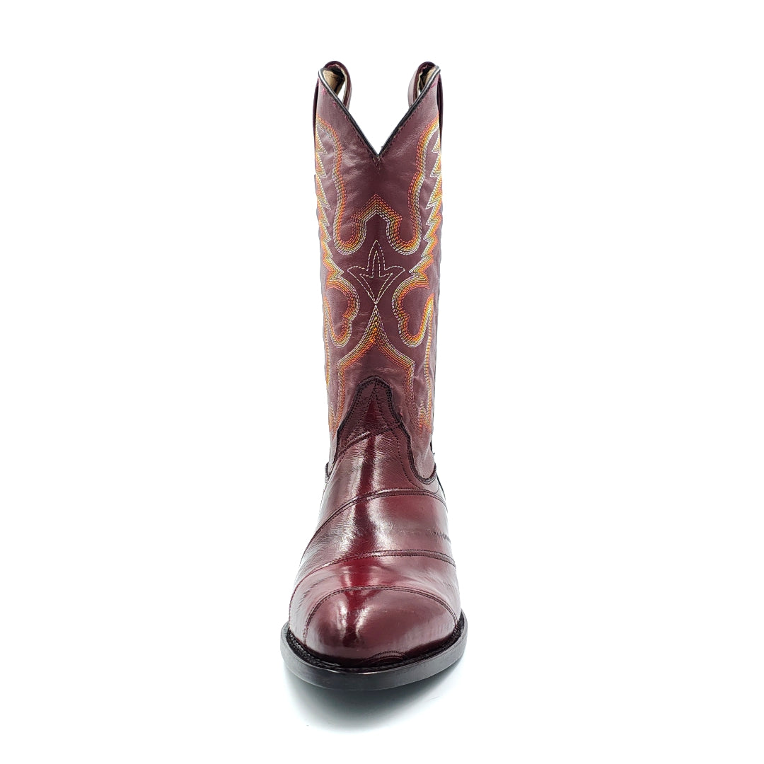 1270 BOTA VAQUERA OVAL ANGUILA VINO