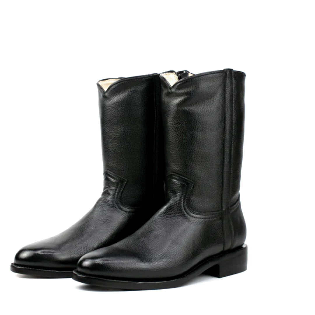 Bota Casual Botas Vaqueras Con Zipper Cuero Botas Con Cierre Para
