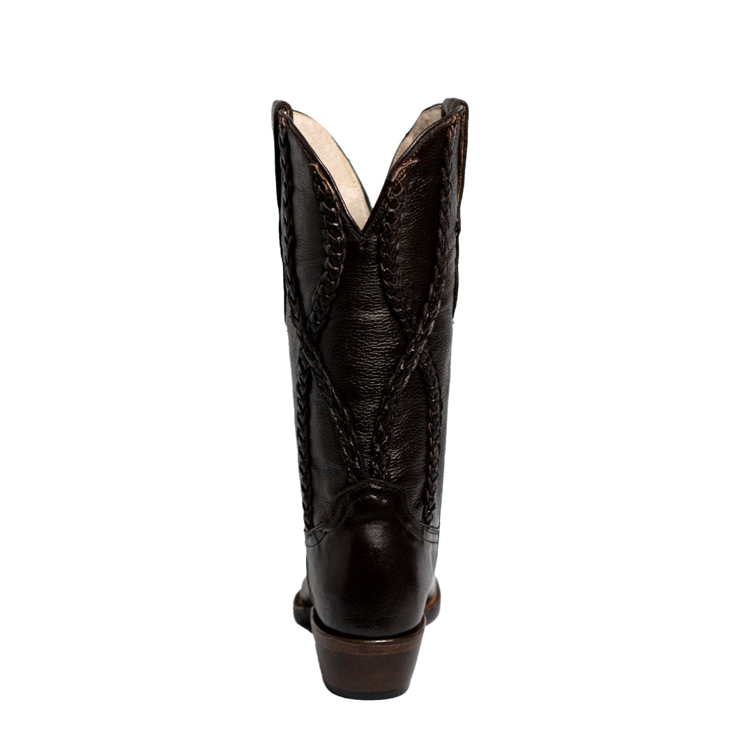 6011 BOTA VAQUERA FLOATER TRENZA CHOCOLATE