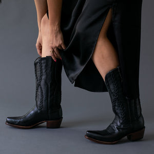 6011 BOTA VAQUERA FLOATER TRENZA NEGRO