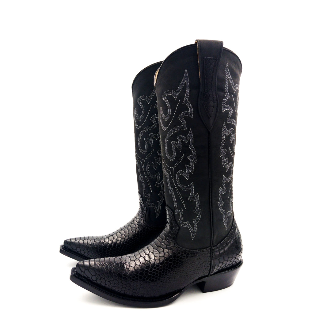 6092 BOTA VAQUERA VÍBORA NEGRO