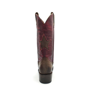 6310 BOTA VAQUERA LADY OV VAQUERO TAUPE/ROJO