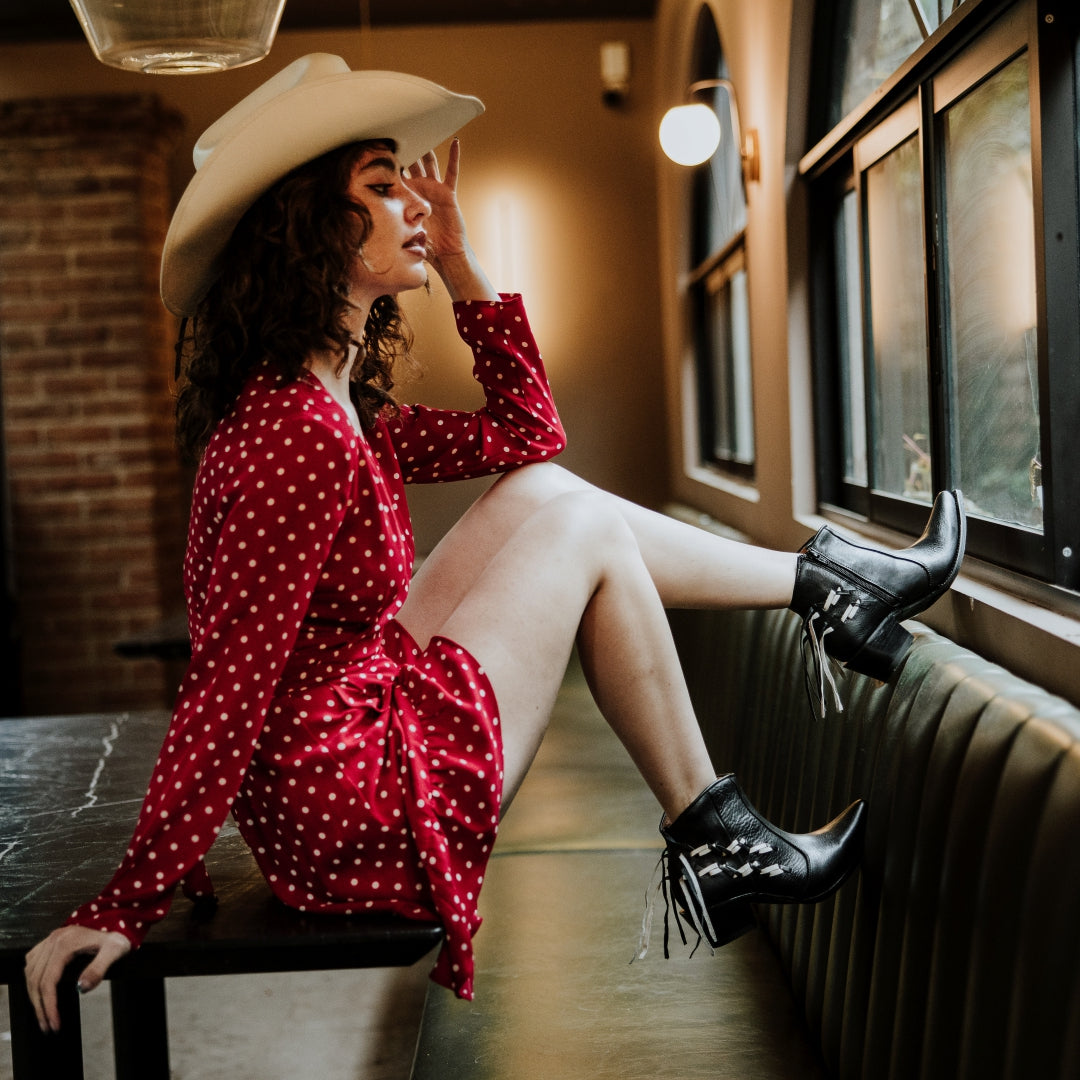 7080 BOTÍN CASUAL KALI REGINA TEJIDO NEGRO